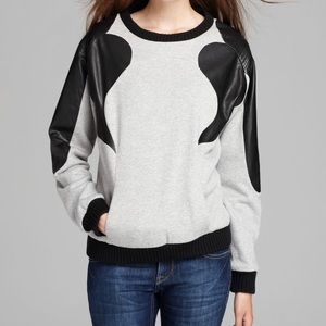 Rebecca Minkoff Gray and Leather Sweatshirt